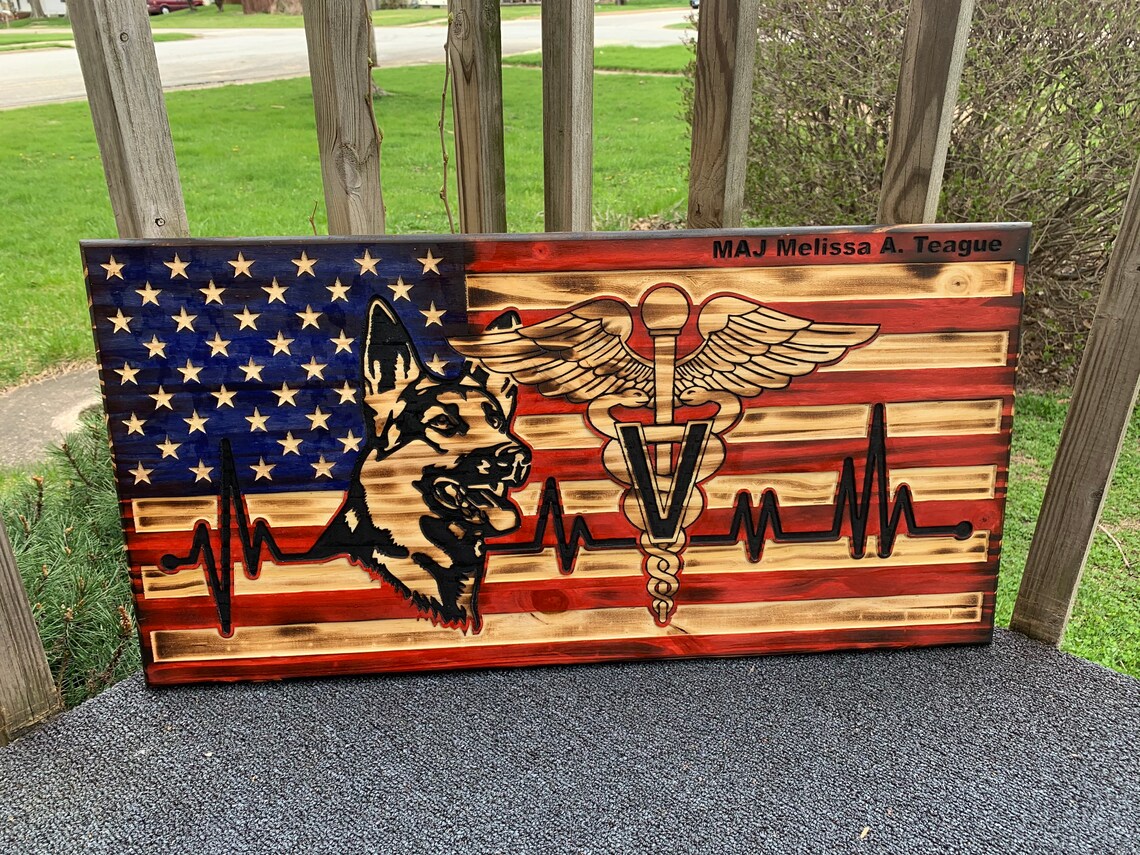 Veterinarian Appreciation Plaque Rustic Flag Etsy