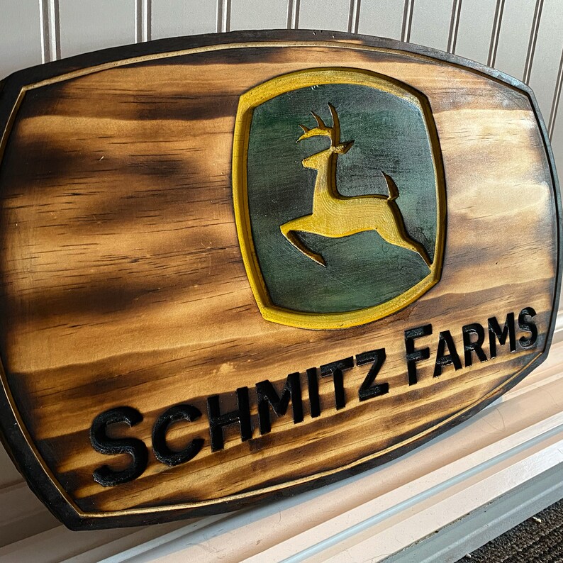 Carved John Deere Name/business Plaque and Sign Etsy