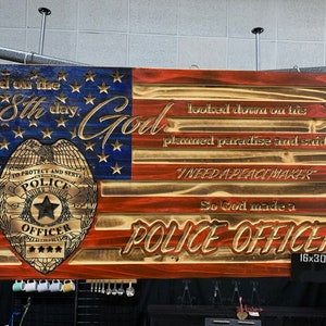 Police and law enforcement Appreciation Plaque Rustic Flag (What’s your superpower?), LEO, Security, Sheriff, Patrol Officer, Highway patrol