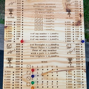 Dadi 10.000 - Dix Mille - 5 dadi - 10.000 dadi - Diecimila dollari - FARKLE Zilch, Zilchers, Foo, Boxcar, Bogus, Zach's Dice Game e Crap Out.