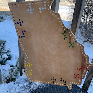 Georgia State Shaped Double Jokers and Marbles board game. Sorry game. card game. Marble Game. Wahoo, Aggravation.