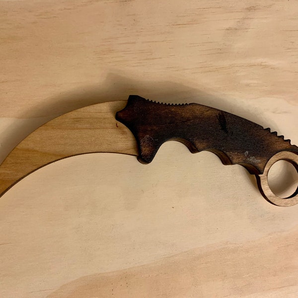 Wooden Karambit Play and Training Knife.