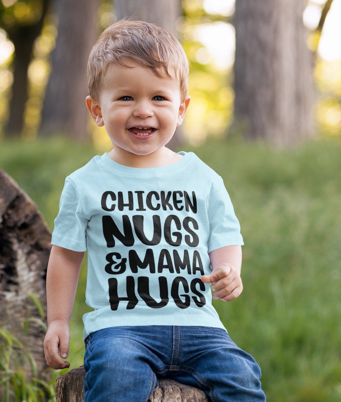 Chicken Nugs and Mama Hugs Svg Little Boy Svg Boys T-Shirt | Etsy