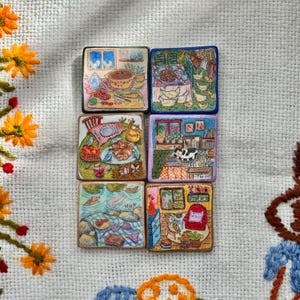 Handmade &#39;Living with Animals in Nature&#39; Magnet, Refrigerator Magnets