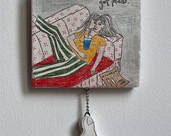 Handmade Clay Wall Art, "Oh I'm Good, Got Plans", Illustration