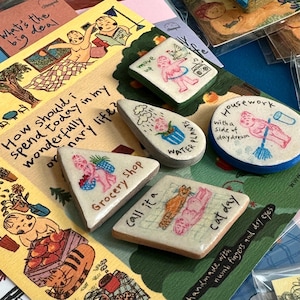 Handmade Clay Magnets. Handmade Refrigerator Magnets Set of 5