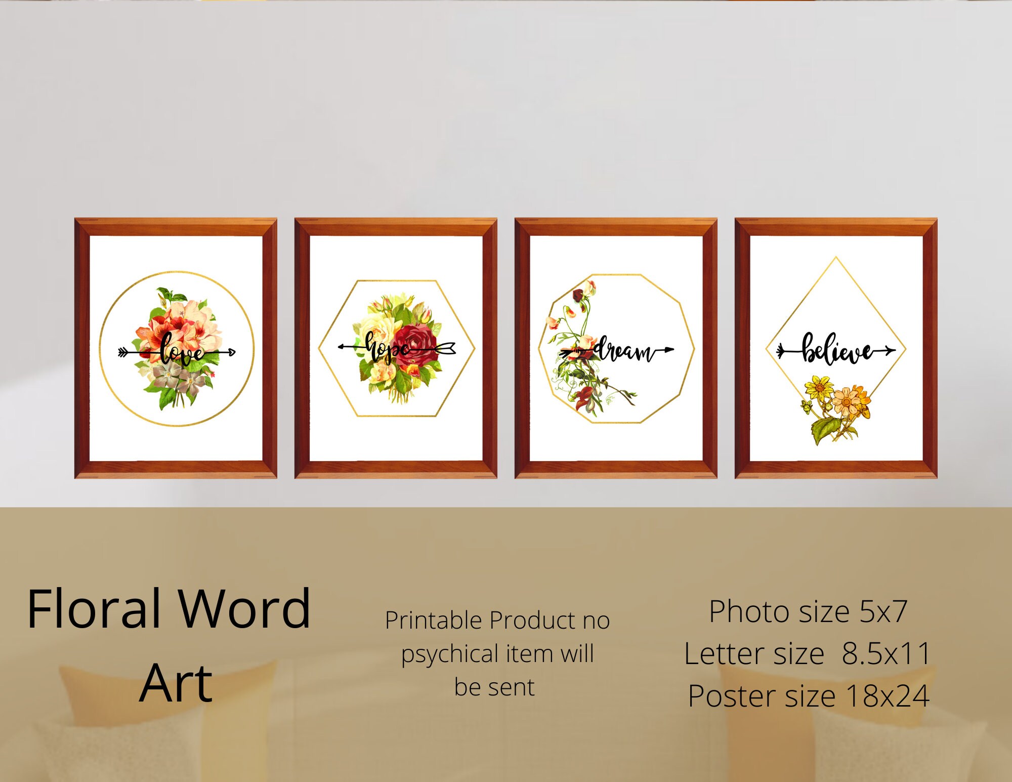 Floral Word Art Digital downloads Etsy