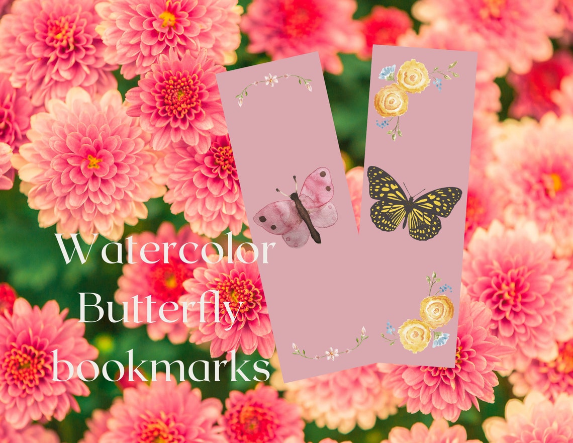 Watercolor Butterfly Bookmarks Digital Download - Etsy