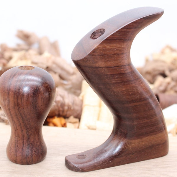 Exotic East Indian Rosewood Plane Tote & Knob for Stanley No 5, 605 Thru 8, 608 Style Plane Choose Low or High Knob - Hand Crafted