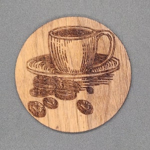 Round Walnut Coffee Coaster, Sets of 4
