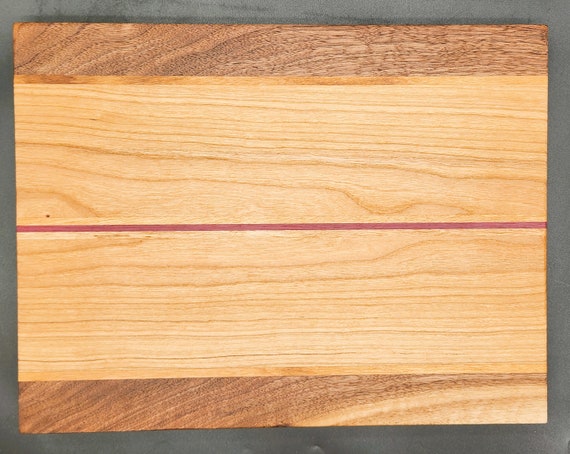 Hand Made Engraved 11 1/2" x 15" Cherry and Wenge Challah / Cutting Board Customizable in Hebrew or English