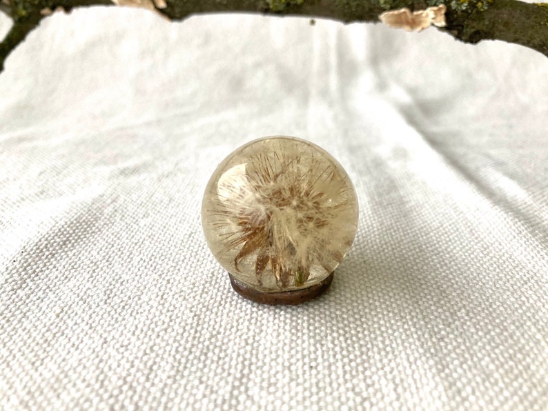 Resin miniature Epoxy sphere sculpture with Dandelion Epoxy Etsy