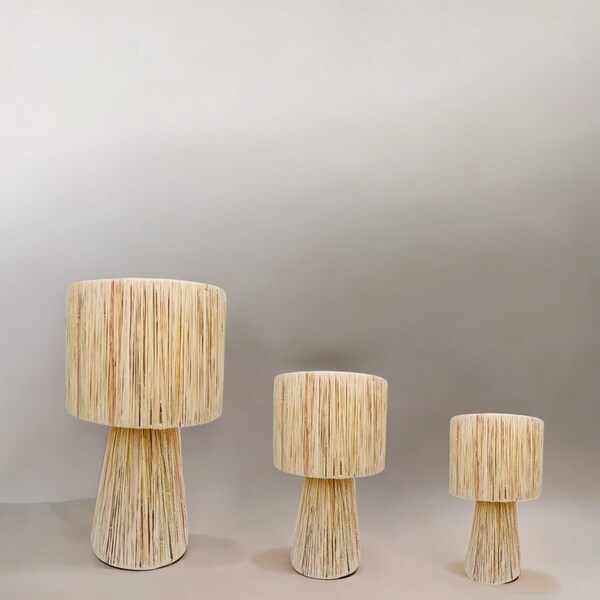 Drum Lamp Shade Raffia Large - Black