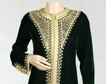 Luxus Handgemachte Samtjacke, marokkanischer Samtmantel, Frauen bestickter Mantel, Damen Oberbekleidung
