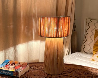 Naturel Moroccan Raffia Table Lamp Shade, Raffia Table Lamp Shade, Raffia Woven Table Light