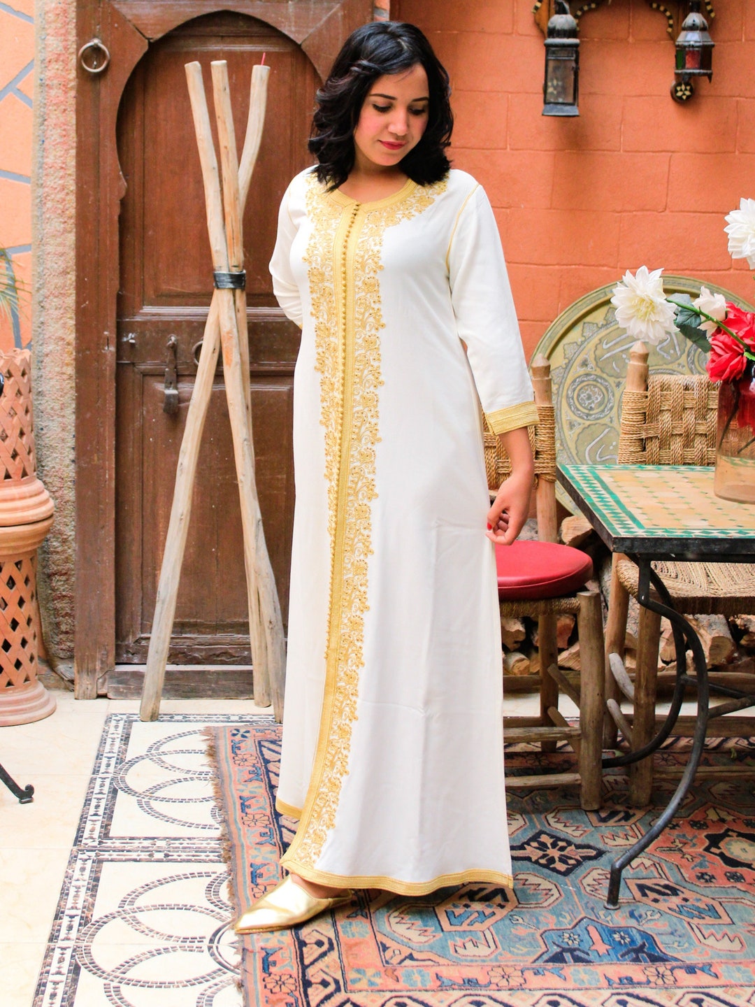 de kaftan marroquí nupcial vestido tradicional - Etsy España