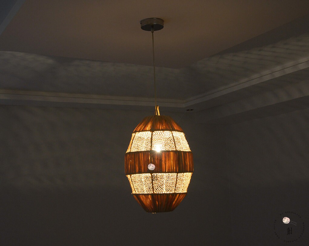 Handmade Moroccan Raffia Pendant Light, Ceiling Lamp, Woven Raffia Fan  Shape Suspension Lighting - Etsy UK