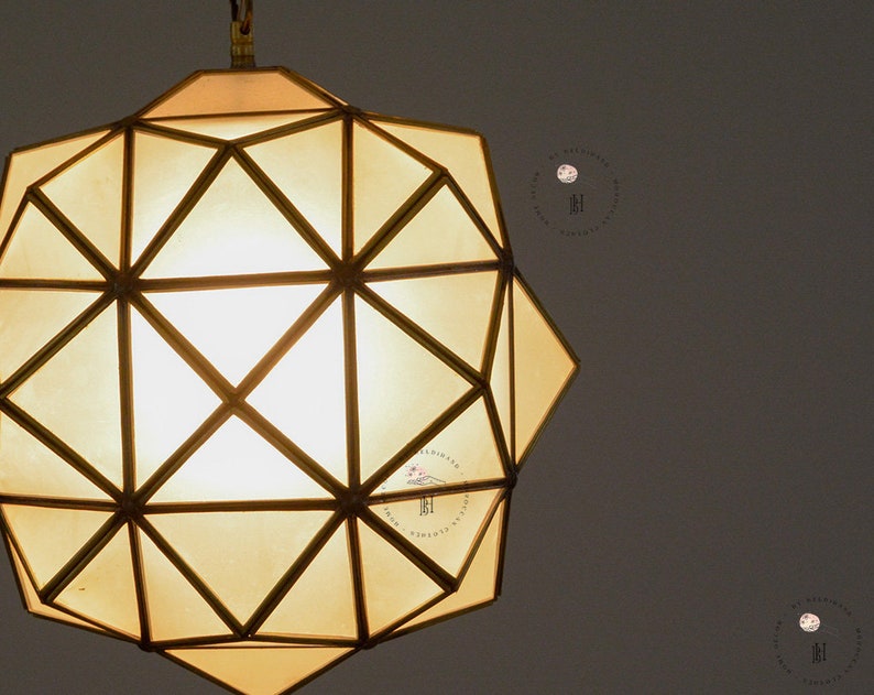 Milk Glass Light Fixture, Brass Pendant Light, Modern Lighting, Moroccan Hanging lamps zdjęcie 7