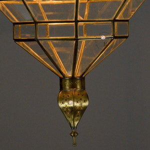 Glass Pendant Light Fixture, Brass Ceilings Light, Moroccan Hanging Light, Brass Glass Light. zdjęcie 9