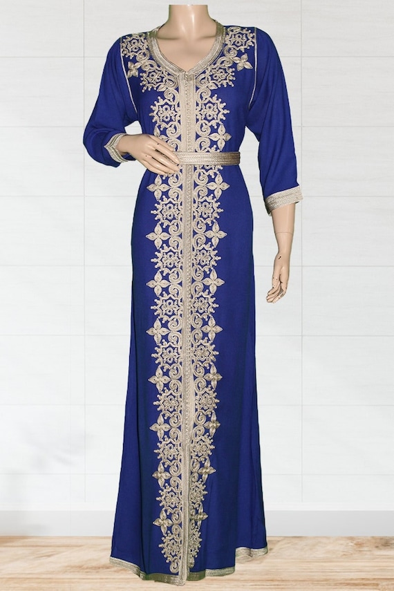 Marokkaanse abaya jurk voor ramadan geborduurde kaftan - Etsy