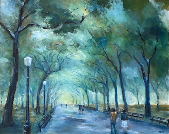 Central Park Art Print, reproduction of painting, New York City Landscape