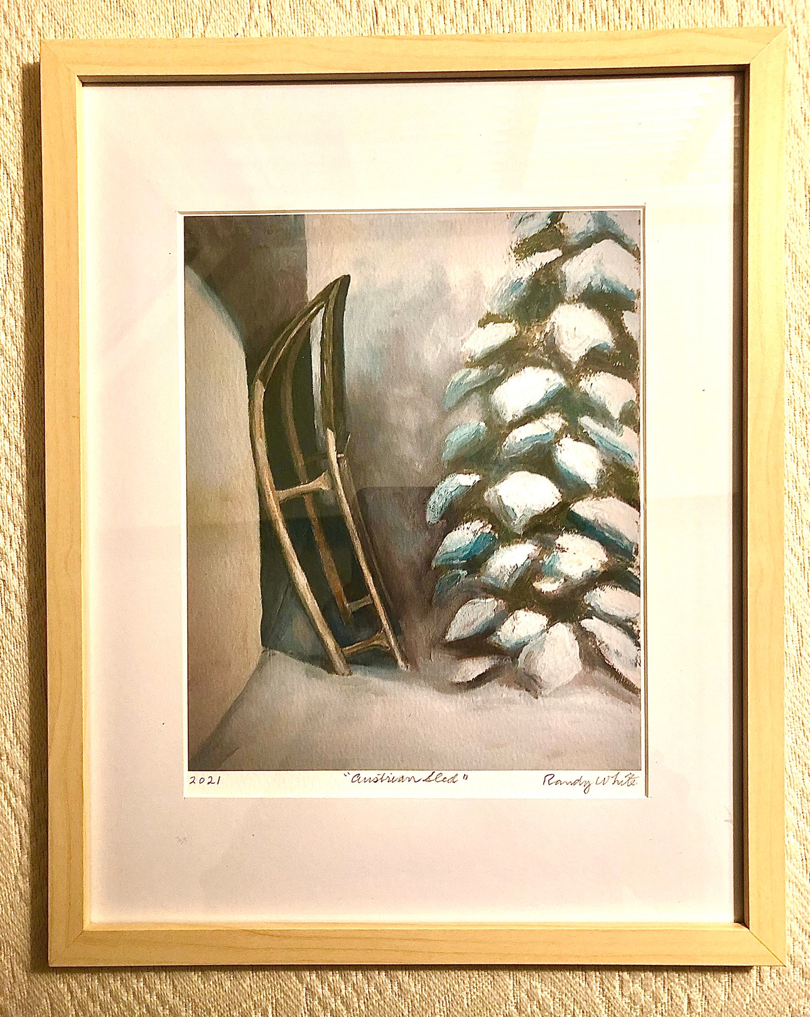 Austrian Sled art print winter sled painting reproduction Etsy