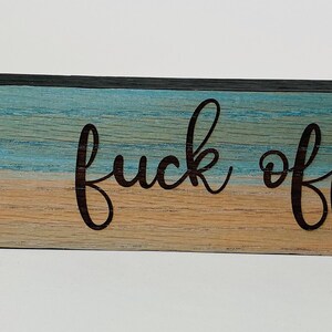 F*ck off wood sign, wall desk decoration, custom art