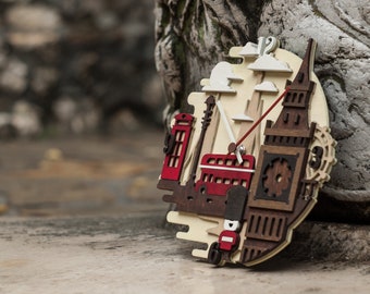 London - Handcrafted wood wall clock