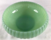 Jadeite Ribbed Candy Dish With Straight Rim Bulb Bowl 6.5 quot