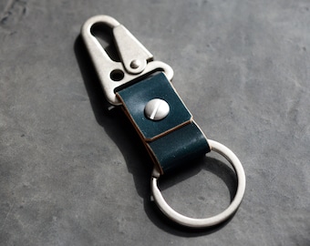 Horween Shell Cordovan Key Chain, HK Snap Hook, Leather, Handmade, V2