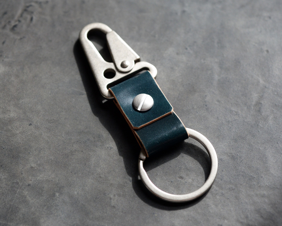 Horween Shell Cordovan Key Chain, HK Snap Hook, Leather, Handmade, V2 ...