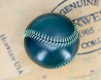 Green Horween Shell Cordovan Baseball, Handmade