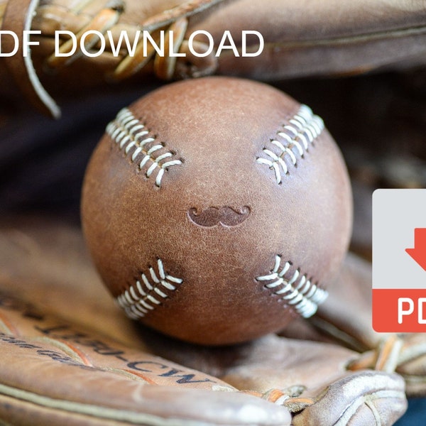 Lemon Peel Cover Vintage Baseball Template, PDF Pattern Download