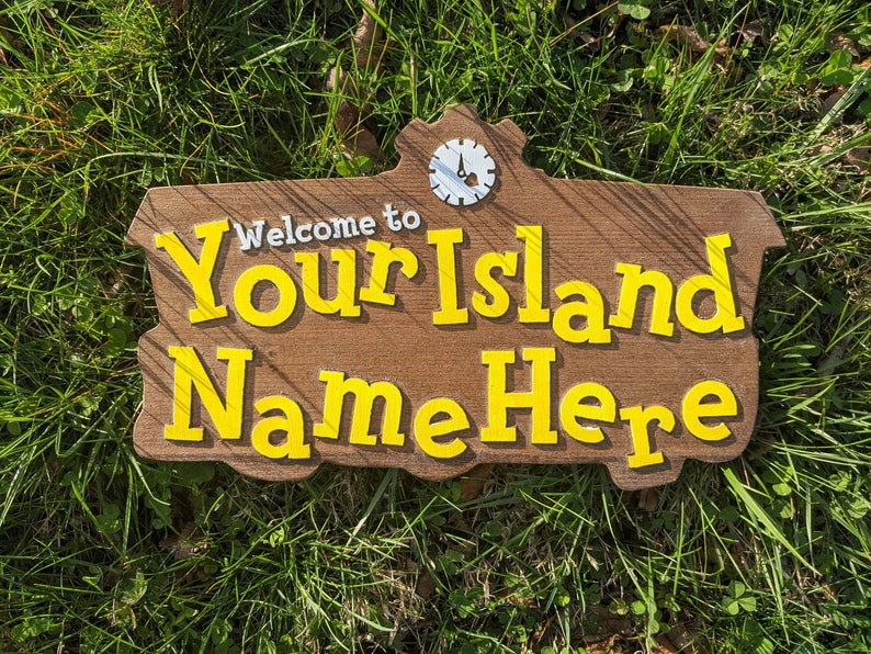 Welcome to My Island Sign Scale 17 x 10 inches