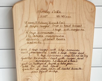 Personalized Recipe Cutting Board: Engraved Handwritten Keepsake