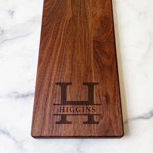 Personalized Engraved Cutting Board with Initial Monogram Design Last Name for Wedding Engagement Gift, Personalized Monogram Cheese Board