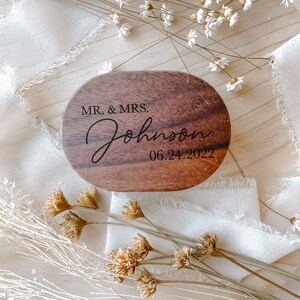 Walnut Wood Wedding Ring Box: Rustic Burlap Engagement Ring Case