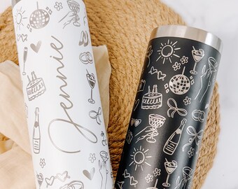 Personalized Bachelorette Tumblers Custom Laser Engraved Bridesmaid Gift for Bridal Party Bridesmaid Proposal Cups Bach Party Favors