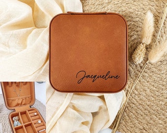 Personalized Faux Leather Jewelry Box: Bridesmaid Proposal Gift