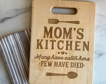 Mom's Kitchen Cutting Board, Engraved Cutting Board, Mother's Day Gift, Measurements Cutting Board, Gift for Grandmom, Cooking Kitchen Gift