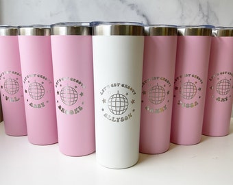 Personalized Groovy Tumblers: Retro Disco Bachelorette Party Favors