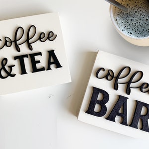 5x5 Coffee Bar Sign, Coffee Bar Tier Tray Sign, Kitchen Coffee Bar Sign, Farmhouse Kitchen Coffee Bar, Coffee Bar Wood Sign Coffee Bar Decor