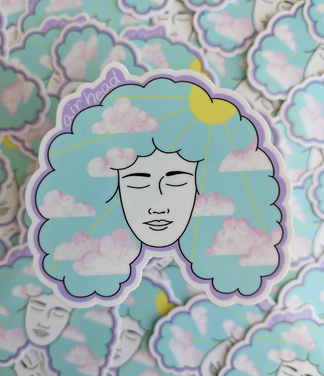 Head in the Clouds 3-inch Sticker - Airhead Vinyl Sticker - Laptop ...