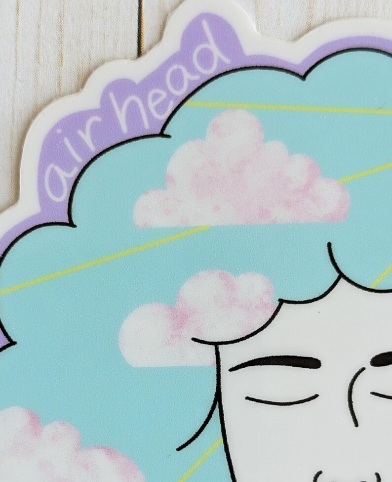 Airhead Vinyl Sticker: Head in the Clouds Laptop Decal - Etsy