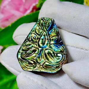 Loose Labradorite , Handmade Carved Gemstone, Natural Labradorite,Blue Flashy Labradorite, Jewelry Making,Cabochon Labradorite, 53 Cts