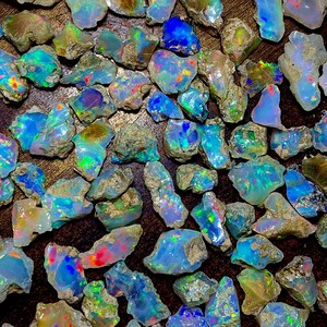 Dry Ethiopian Opal Rough,5 PCS White Opal Rough,Jewelry Making,Welo Fire Opal Rough,Natural White Dry Opal Stone,Raw Crystal Opal, 15-25 MM