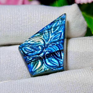 Handmade Carved Gemstone, Loose Labradorite , Natural Labradorite,Blue Flashy Labradorite, Jewelry Making,Cabochon Labradorite, 25 Cts
