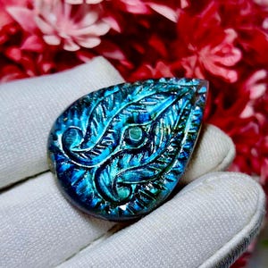 Natural Labradorite, Loose Labradorite , Handmade Carved Gemstone, Blue Flashy Labradorite, Jewelry Making,Cabochon Labradorite, 43 Cts