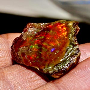 Opal Rough Gemstone, Natural Crystal Opal Rough,Welo Fire Opal,Welo Fire, Specimens Ethiopian Opal Raw,30x24 MM Oil Opal Rough, 43.40 CTS