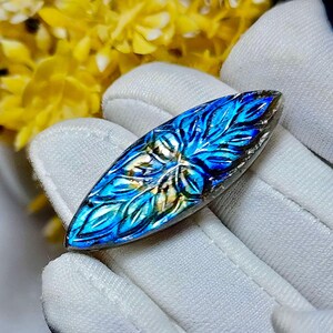 Handmade Carved Gemstone, Loose Labradorite , Natural Labradorite,Blue Flashy Labradorite, Jewelry Making,Cabochon Labradorite, 25 Cts